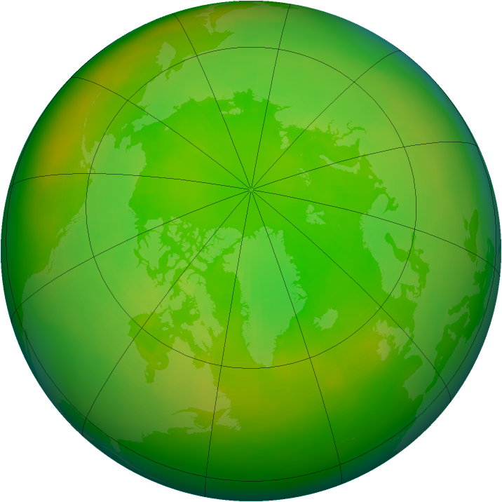 Arctic ozone map for June 2002